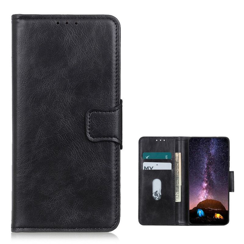 Etui Folio Samsung Galaxy A02s Zielony Czarny Zapięcie Dwustronne Z Efektem Skóry Etui Ochronne