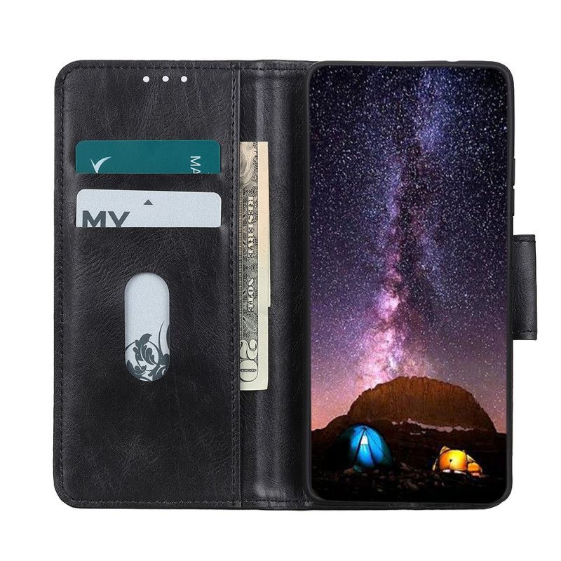 Etui Folio Samsung Galaxy A02s Zielony Czarny Zapięcie Dwustronne Z Efektem Skóry Etui Ochronne