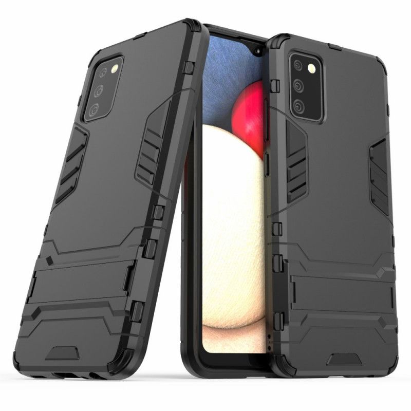 Etui Samsung Galaxy A02s Czerwony Czarny Mocny Język Etui Ochronne