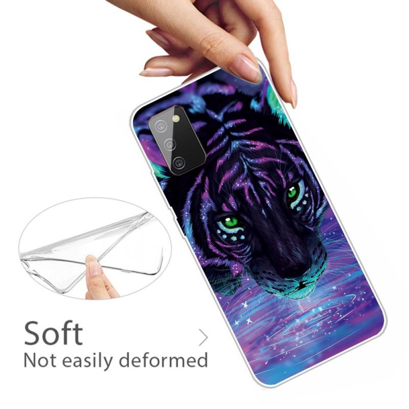 Etui Samsung Galaxy A02s Fioletowy Czarny Wspaniały Kot Etui Ochronne