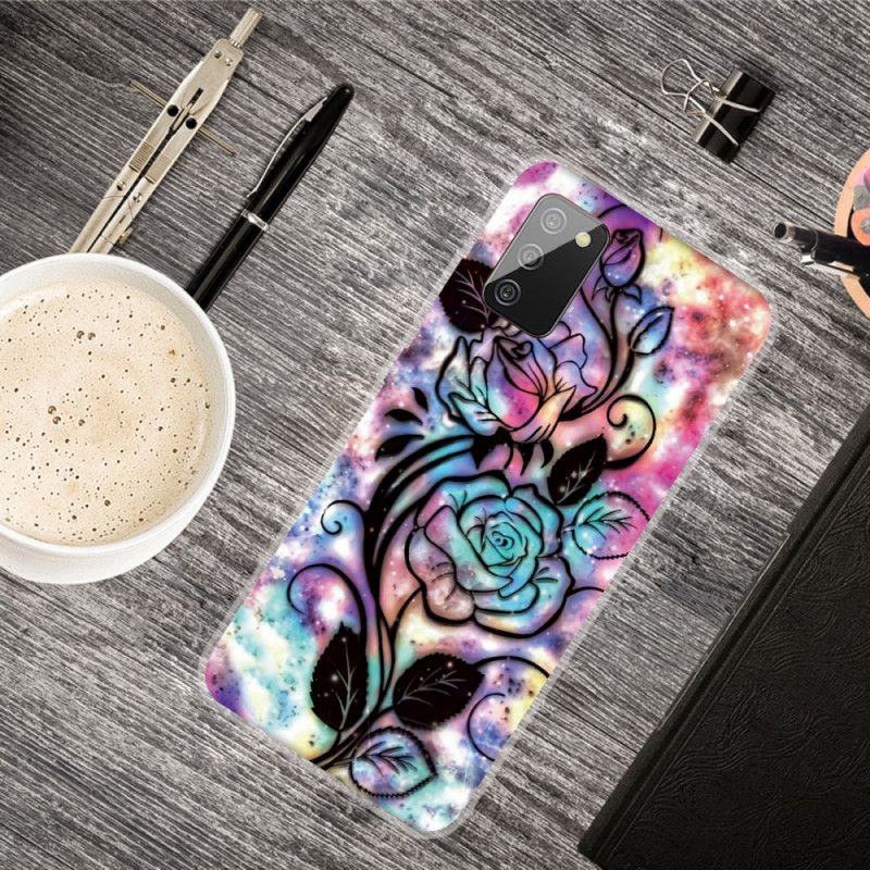 Etui Samsung Galaxy A02s Graficzny Kwiat Etui Ochronne