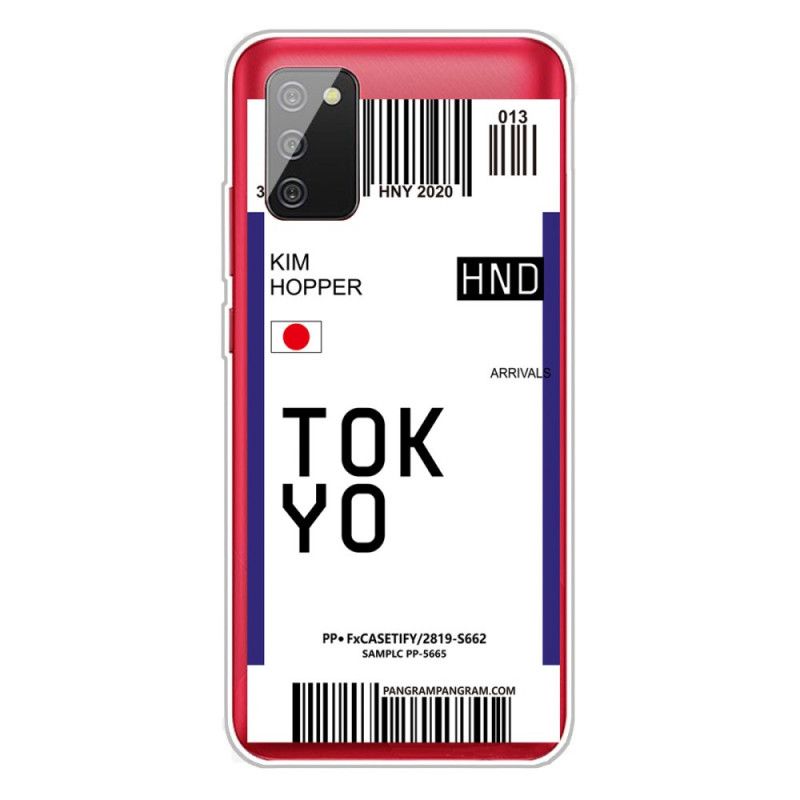 Etui Samsung Galaxy A02s Granatowy Ciemnoniebieski Karta Pokładowa Tokyo