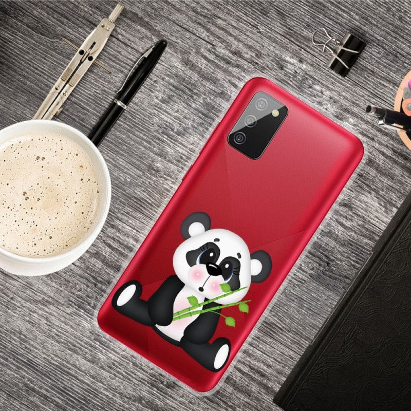 Etui Samsung Galaxy A02s Przezroczysta Smutna Panda Etui Ochronne