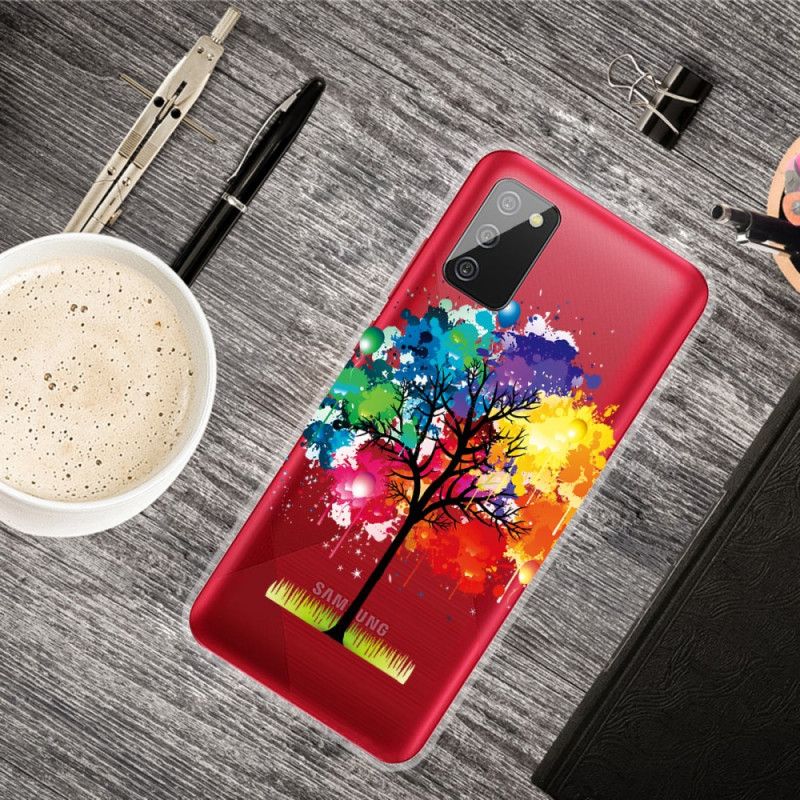 Etui Samsung Galaxy A02s Przezroczyste Drzewo Akwarelowe