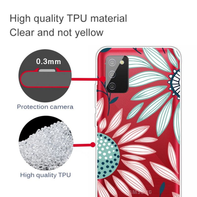 Etui Samsung Galaxy A02s Przezroczysty Kwiat