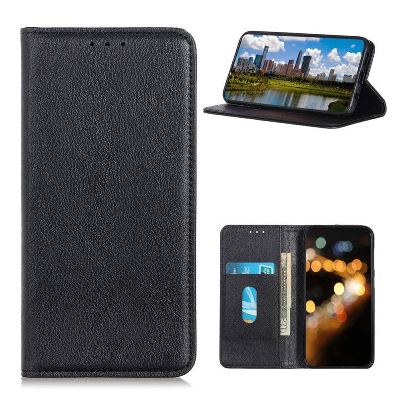 Flip Kotelot Samsung Galaxy A02s Czerwony Czarny Elegancka Dwoina Z Liczi Etui Ochronne