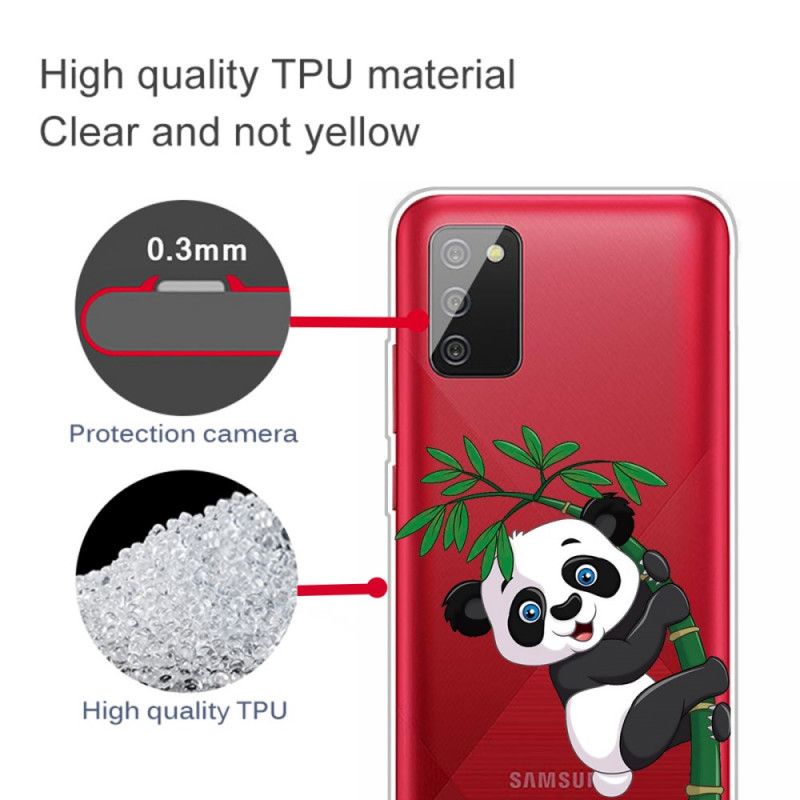 Futerały Samsung Galaxy A02s Etui na Telefon Przezroczysta Panda Na Bambusie