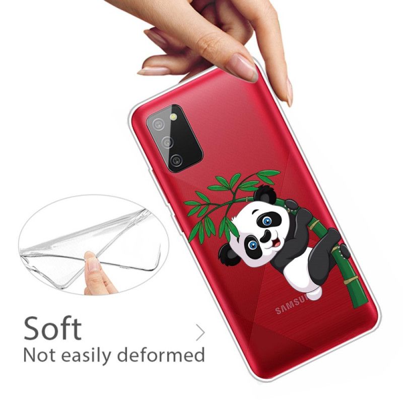 Futerały Samsung Galaxy A02s Etui na Telefon Przezroczysta Panda Na Bambusie