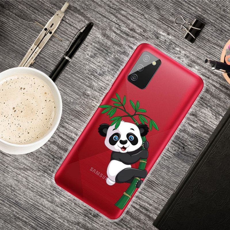 Futerały Samsung Galaxy A02s Etui na Telefon Przezroczysta Panda Na Bambusie