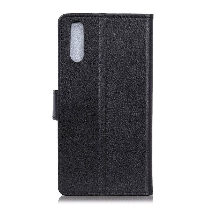 Etui Folio Sony Xperia L4 Biały Czarny Efekt Skóry Liczi