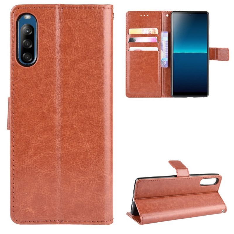 Etui Folio Sony Xperia L4 Czerwony Czarny Efektowna Sztuczna Skóra Etui Ochronne