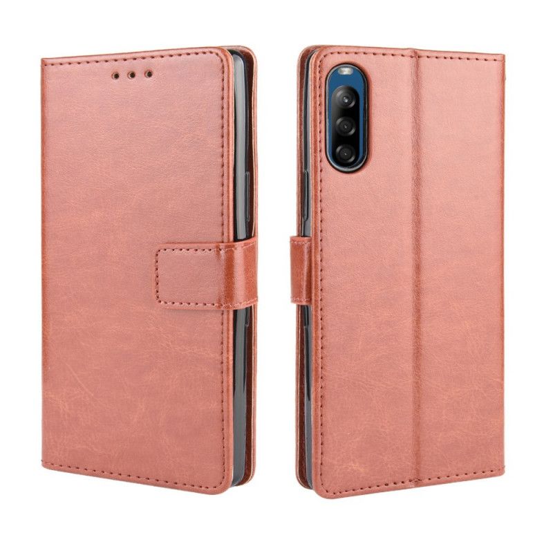 Etui Folio Sony Xperia L4 Czerwony Czarny Efektowna Sztuczna Skóra Etui Ochronne