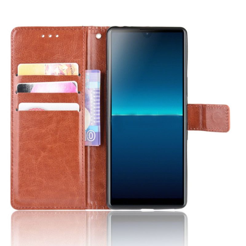 Etui Folio Sony Xperia L4 Czerwony Czarny Efektowna Sztuczna Skóra Etui Ochronne