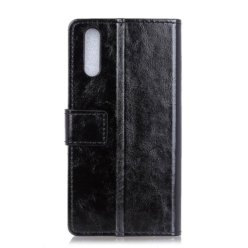 Etui Folio Sony Xperia L4 Fioletowy Czarny Prosty Efekt Błyszczącej Skóry