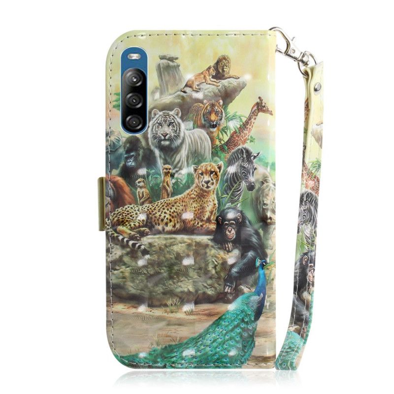 Etui Folio Sony Xperia L4 Zwierzęta Safari W Stringach Etui Ochronne