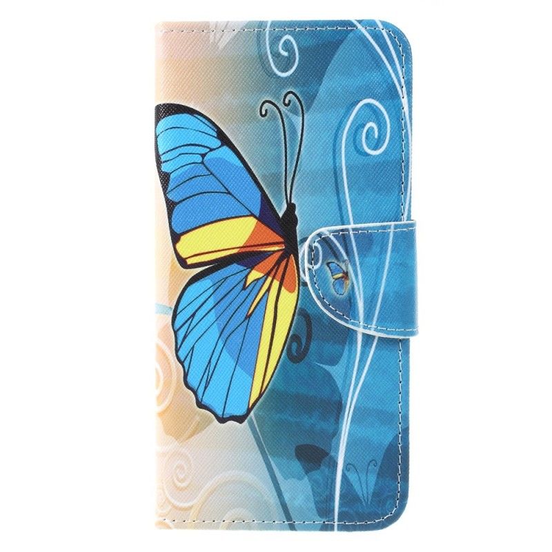 Etui Folio Sony Xperia 10 Fioletowy Jasnoniebieski Motyle Etui Ochronne