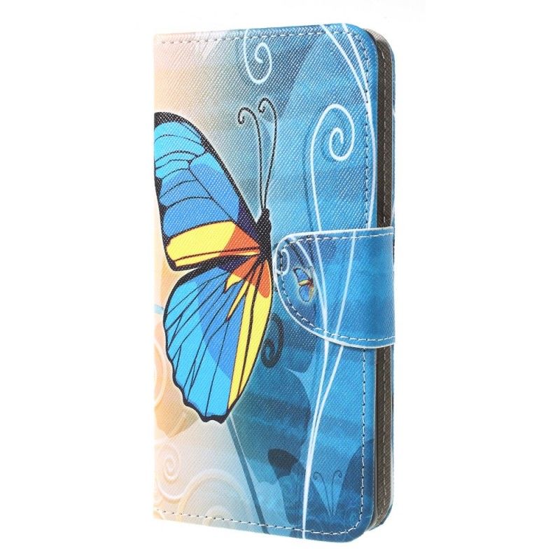 Etui Folio Sony Xperia 10 Fioletowy Jasnoniebieski Motyle Etui Ochronne