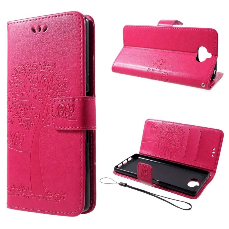 Etui Folio Sony Xperia 10 Jasnoniebieski Magenta Sowy Drzewne I Stringi Etui Ochronne