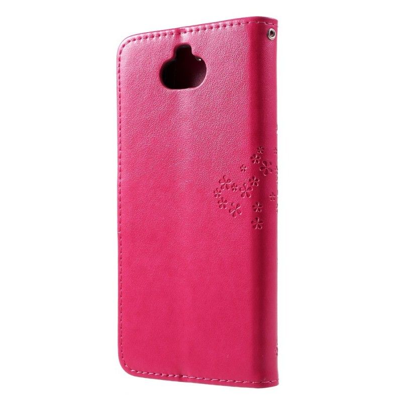 Etui Folio Sony Xperia 10 Jasnoniebieski Magenta Sowy Drzewne I Stringi Etui Ochronne