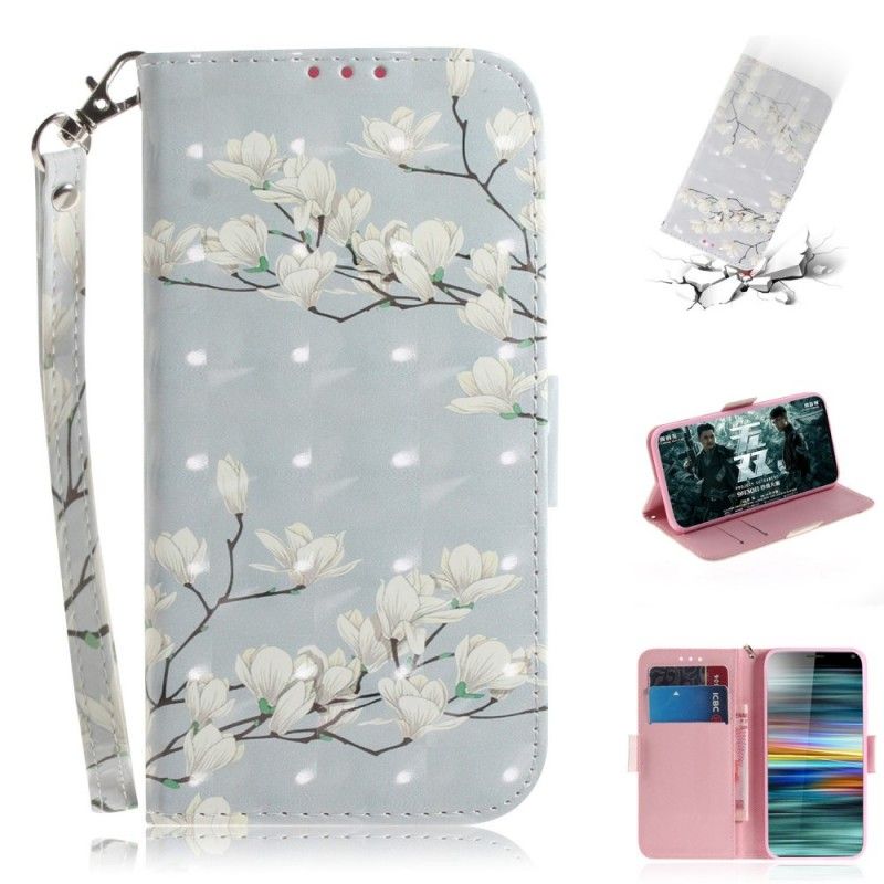 Etui Folio Sony Xperia 10 Kwitnące Drzewo Ze Stringami Etui Ochronne