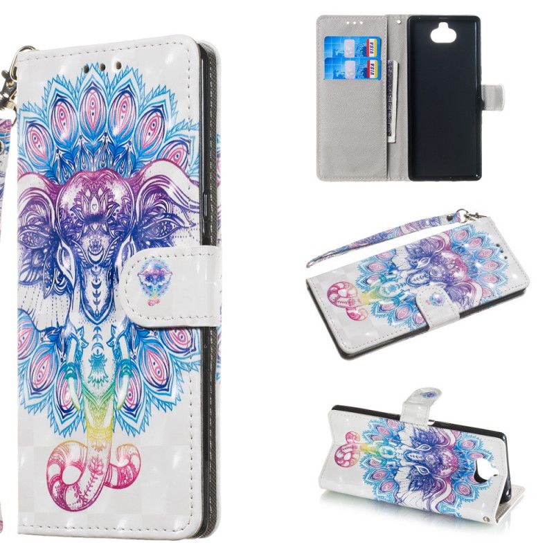 Etui Folio Sony Xperia 10 Mandala Ze Wzorem Słonia