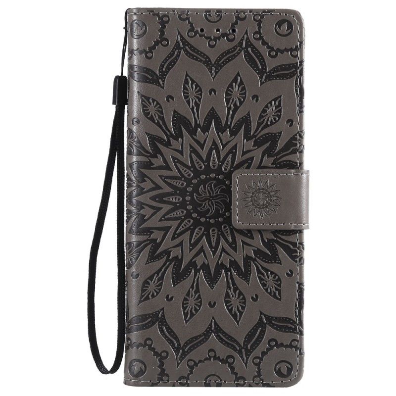 Etui Folio Sony Xperia 10 Szary Mandala Kwiatowa