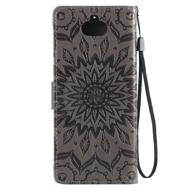 Etui Folio Sony Xperia 10 Szary Mandala Kwiatowa