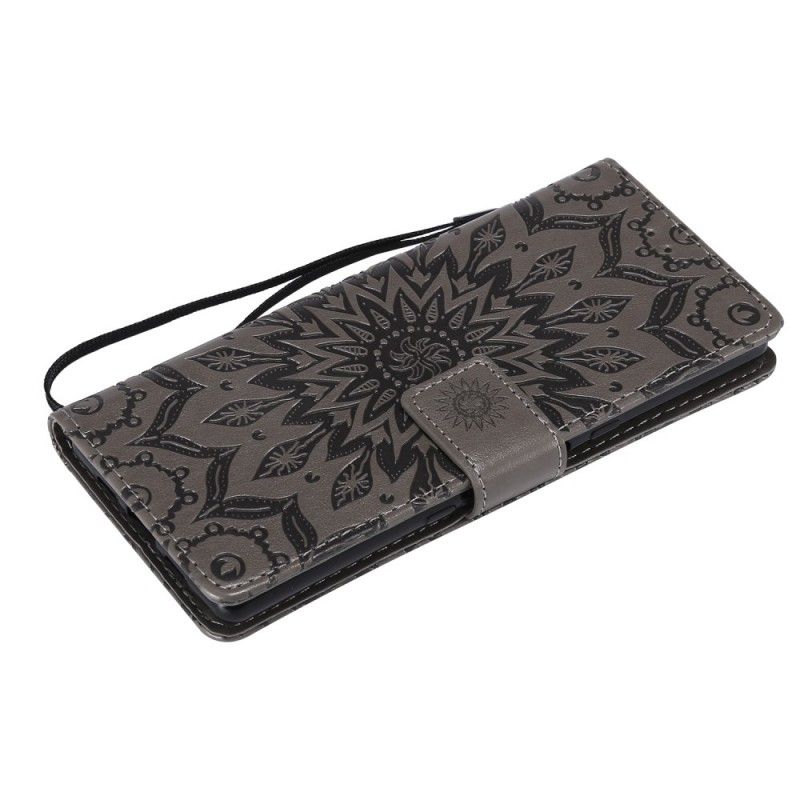 Etui Folio Sony Xperia 10 Szary Mandala Kwiatowa