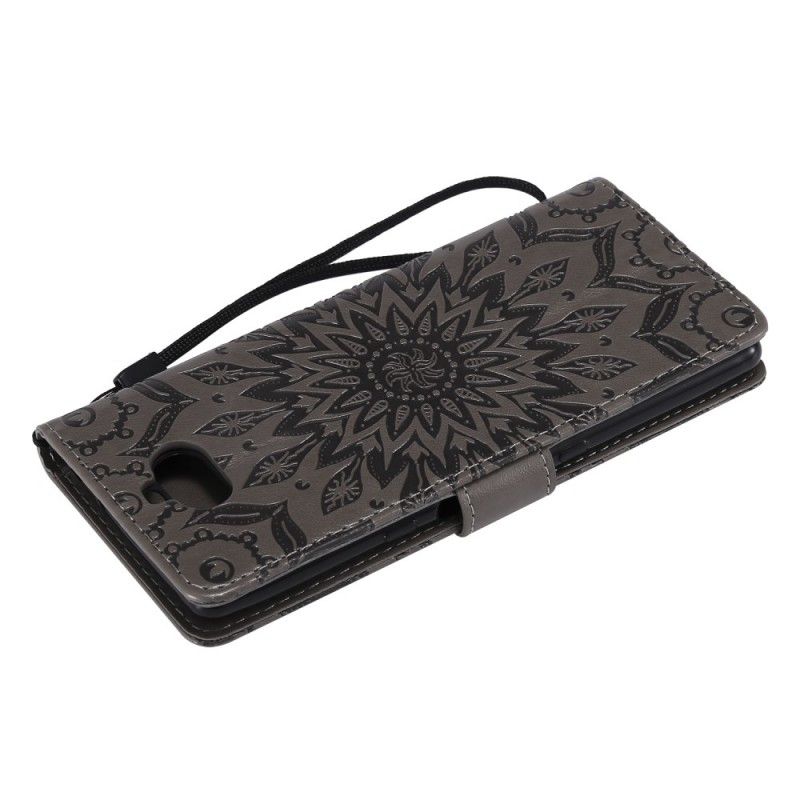 Etui Folio Sony Xperia 10 Szary Mandala Kwiatowa