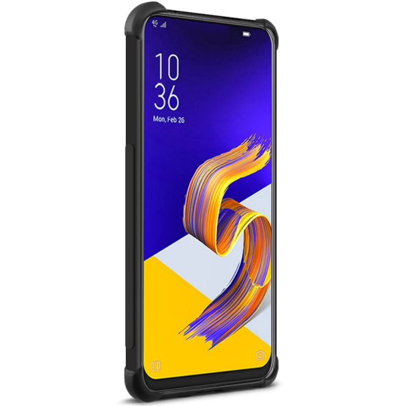 Etui Asus ZenFone 6 Szary Czarny Elastyczny Silikon Z Folią Ekranującą Imak Etui Ochronne