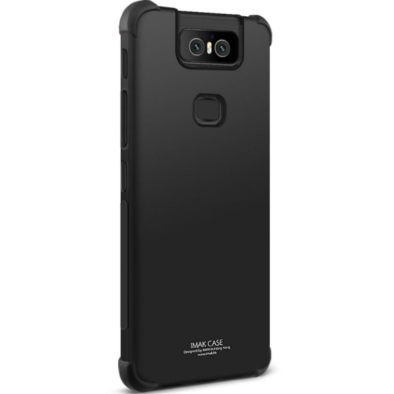 Etui Asus ZenFone 6 Szary Czarny Elastyczny Silikon Z Folią Ekranującą Imak Etui Ochronne