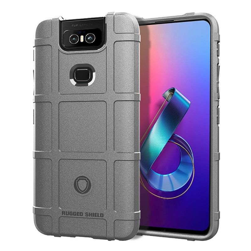 Etui Asus ZenFone 6 Szary Czarny Wzmocniona Tarcza Etui Ochronne