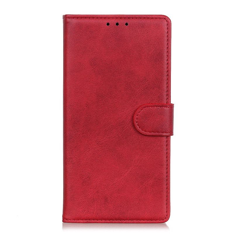 Etui Folio Asus ZenFone 6 Czerwony Czarny Efekt Skóry Matowej Retro Etui Ochronne