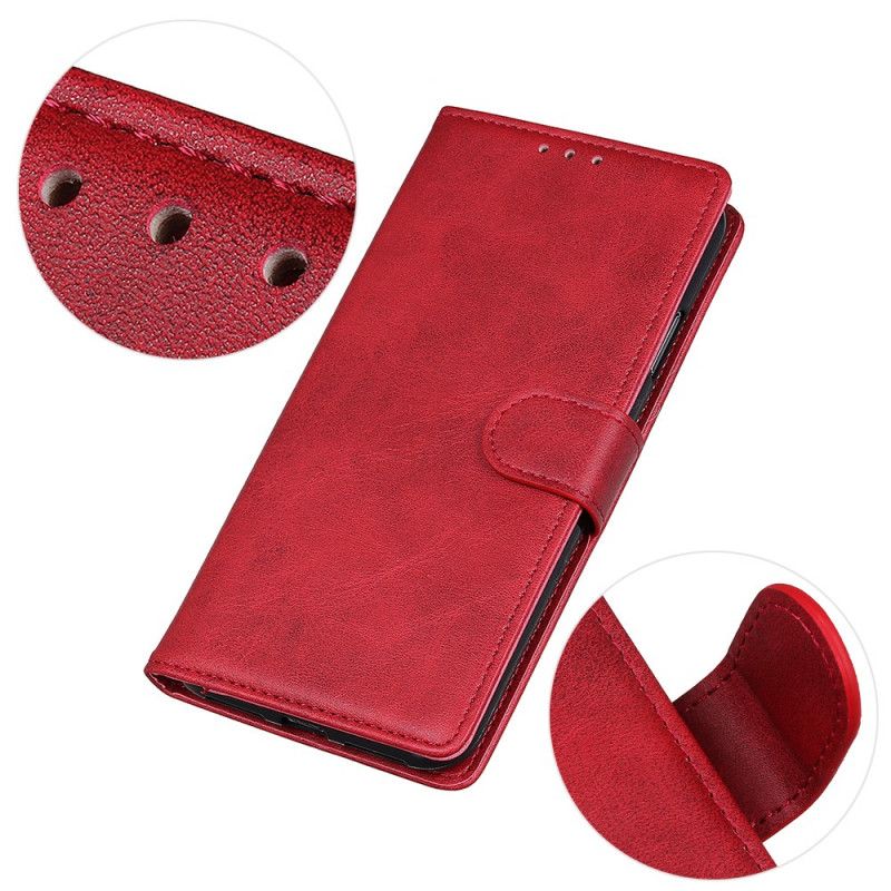 Etui Folio Asus ZenFone 6 Czerwony Czarny Efekt Skóry Matowej Retro Etui Ochronne