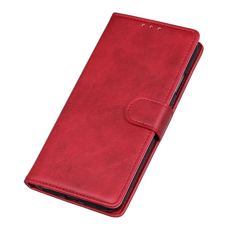 Etui Folio Asus ZenFone 6 Czerwony Czarny Efekt Skóry Matowej Retro Etui Ochronne