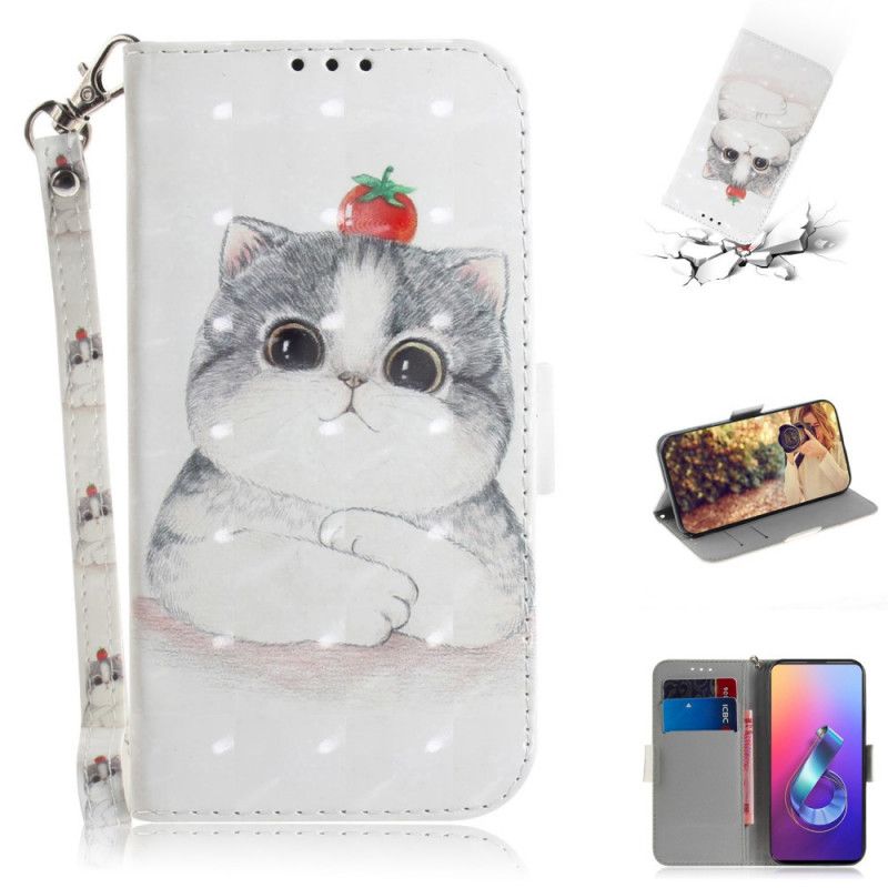 Etui Folio Asus ZenFone 6 Pomidor Na Stringach Cat Etui Ochronne