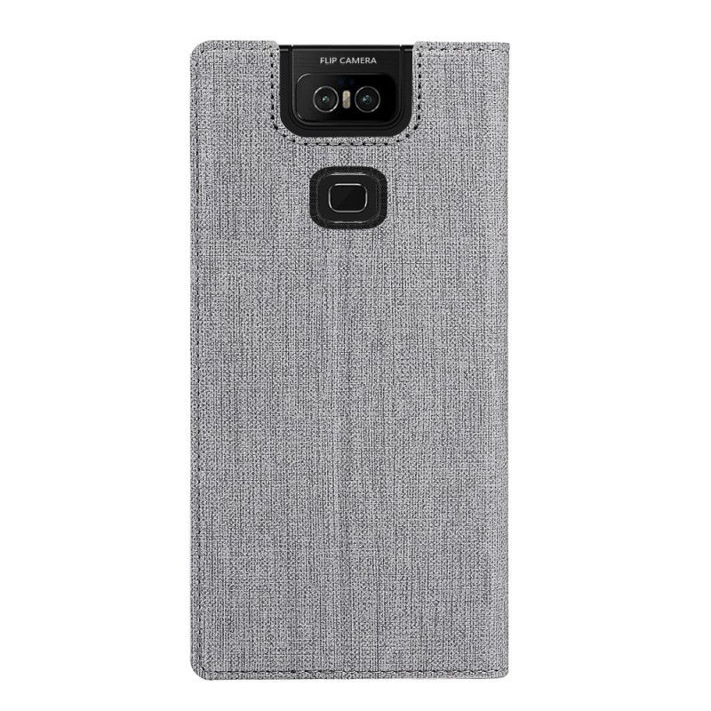 Flip Kotelot Asus ZenFone 6 Szary Czarny Teksturowany