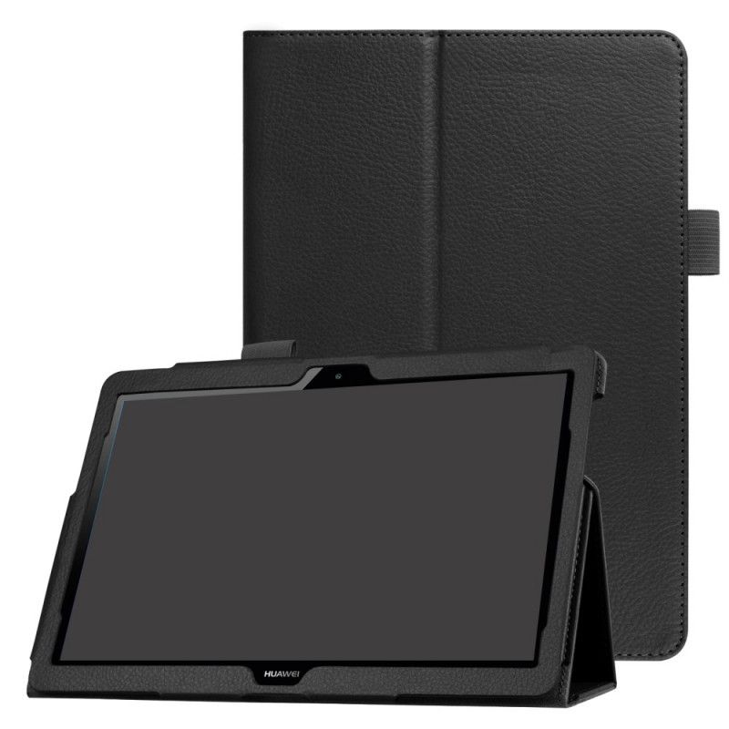 Smart Case Huawei MediaPad T3 10 Biały Czarny Dwie Klapy W Stylu Litchi