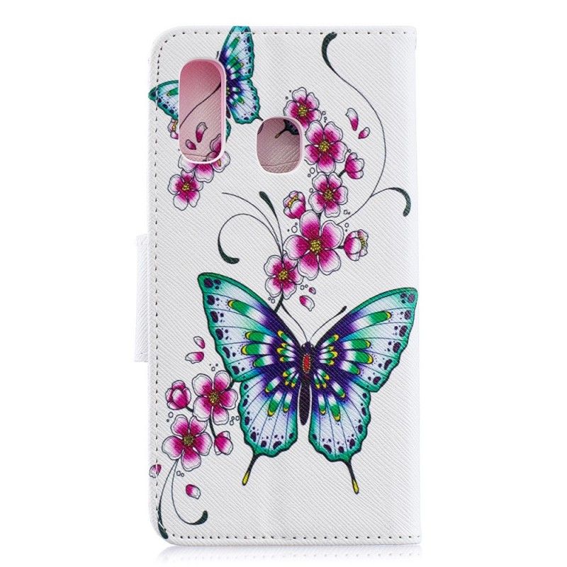 Etui Folio Samsung Galaxy A40 Cudowne Motyle Etui Ochronne