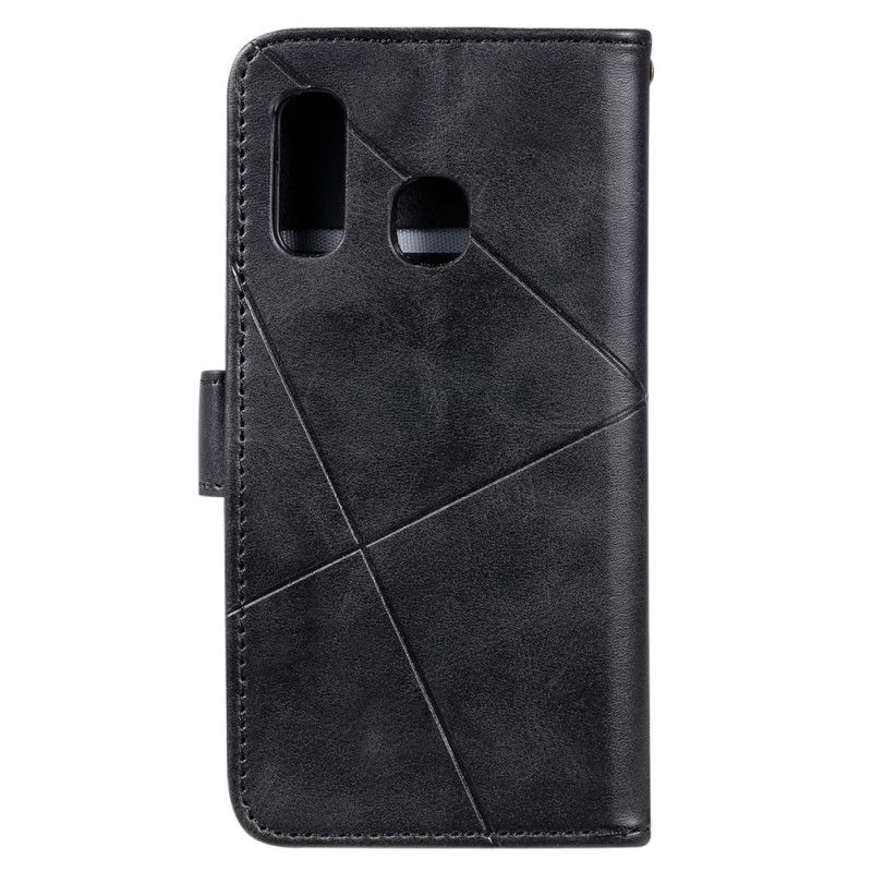 Etui Folio Samsung Galaxy A40 Czerwony Czarny Diamentowa Imitacja Skóry Etui Ochronne