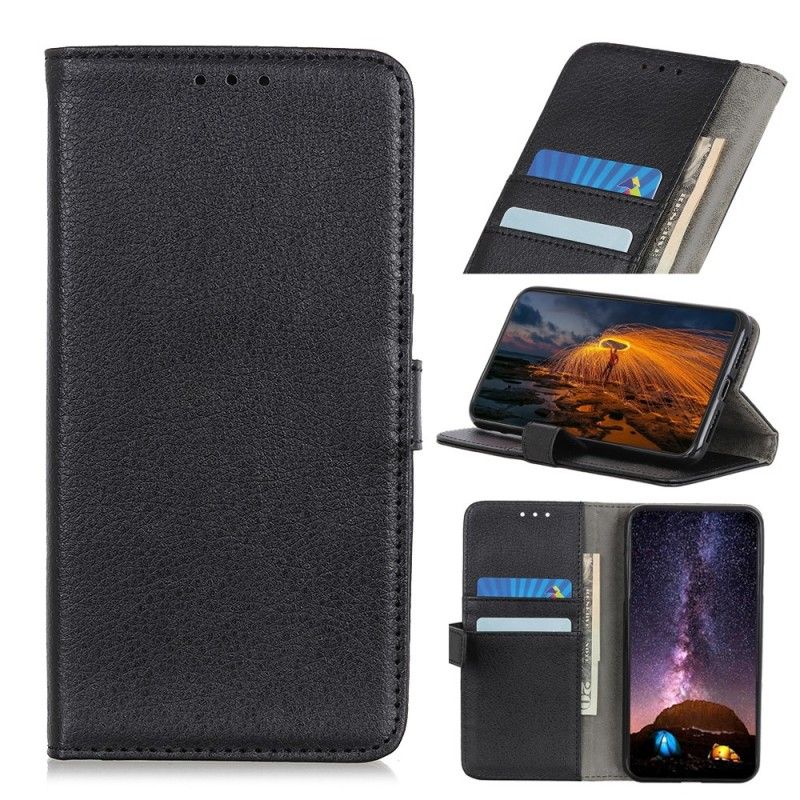 Etui Folio Samsung Galaxy A40 Czerwony Czarny Tradycyjna Imitacja Skóry Etui Ochronne