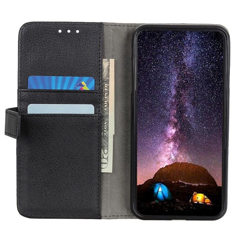 Etui Folio Samsung Galaxy A40 Czerwony Czarny Tradycyjna Imitacja Skóry Etui Ochronne