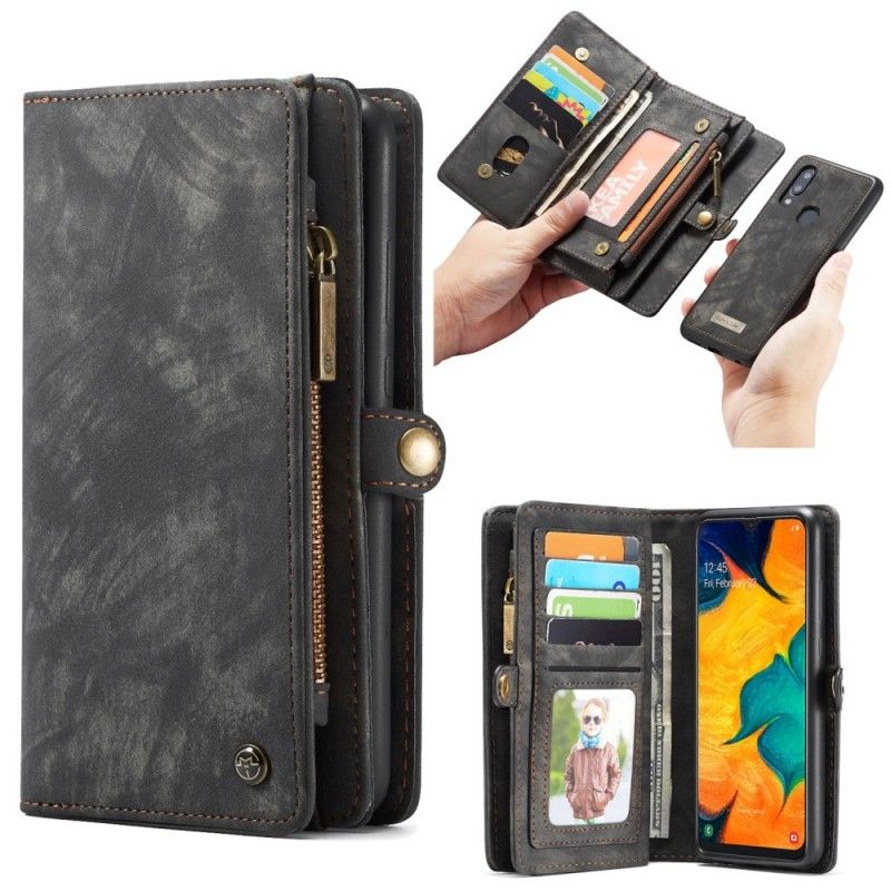 Etui Folio Samsung Galaxy A40 Czerwony Czarny Zdejmowana Obudowa