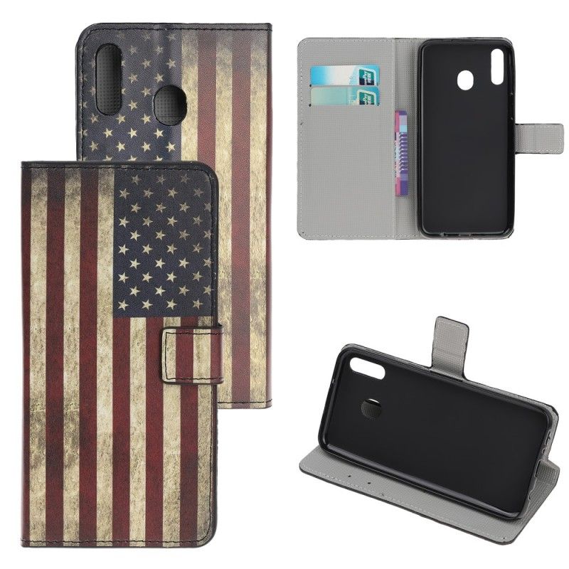 Etui Folio Samsung Galaxy A40 Flaga Usa Etui Ochronne