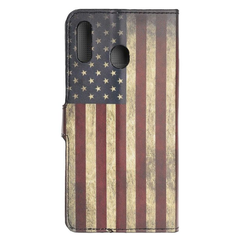 Etui Folio Samsung Galaxy A40 Flaga Usa Etui Ochronne