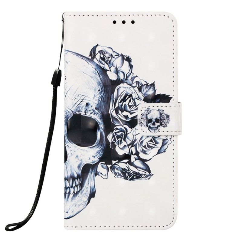 Etui Folio Samsung Galaxy A40 Kwiecista Czaszka