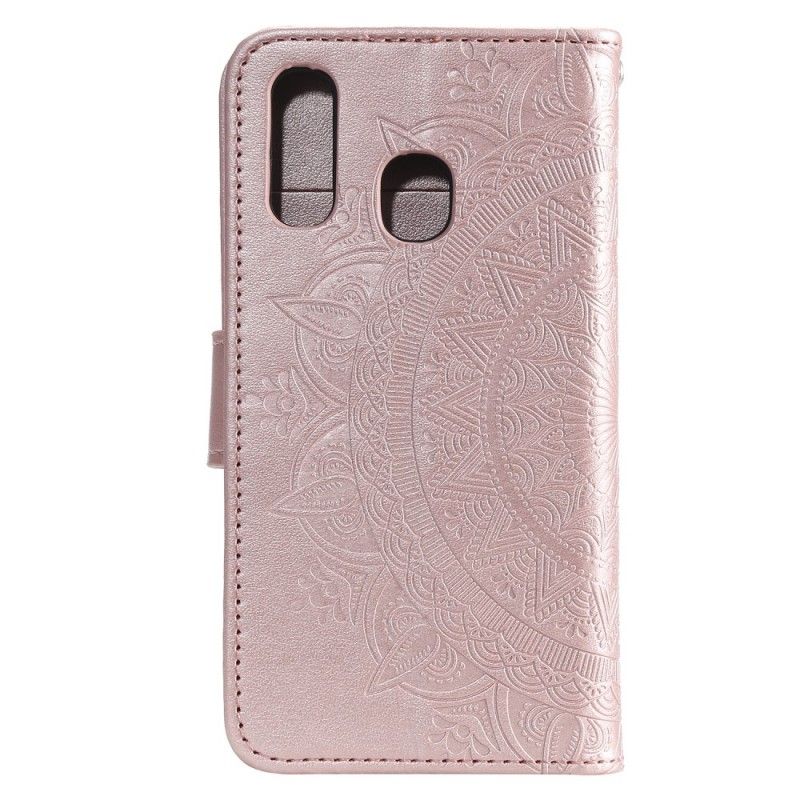 Etui Folio Samsung Galaxy A40 Magenta Szary Mandala Słońca