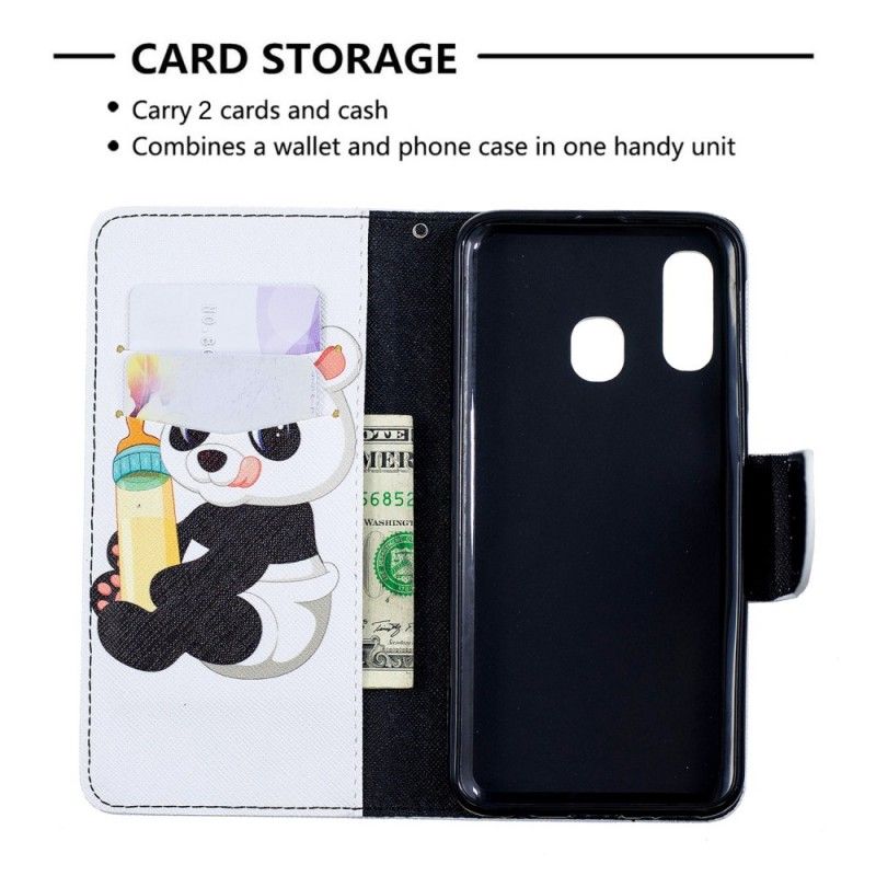 Etui Folio Samsung Galaxy A40 Mała Panda