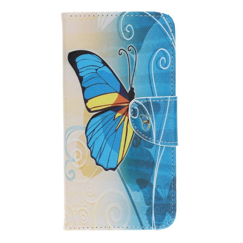 Etui Folio Samsung Galaxy A40 Motyl Niebieski I Żółty Etui Ochronne