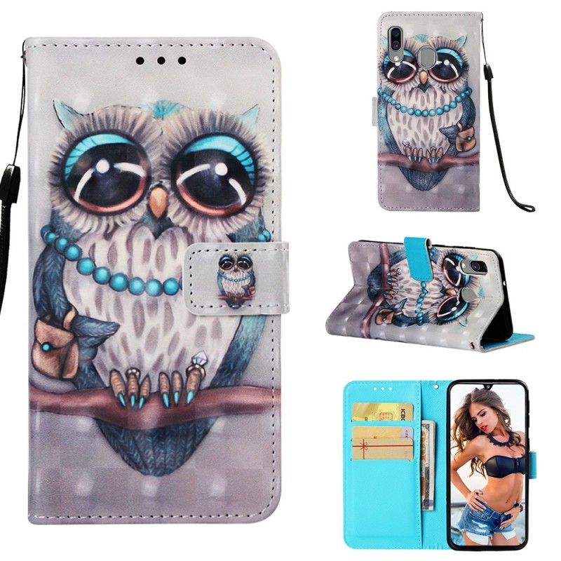 Etui Folio Samsung Galaxy A40 Panna Sowa